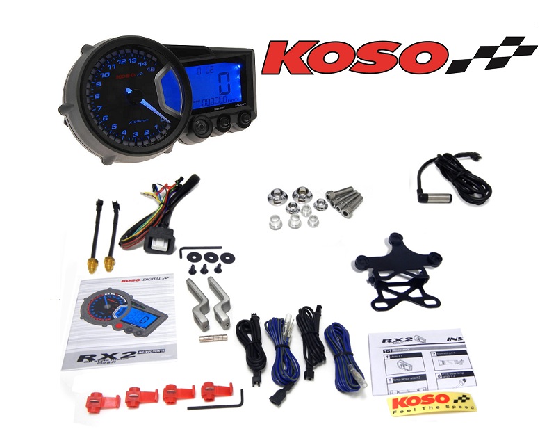 Temperaturmesser Koso Slim Style - KO-BA024B10 - digital, blau, Öl-, Wasser  Anzeige für Roller, Moped, Motorrad, Quad Universal